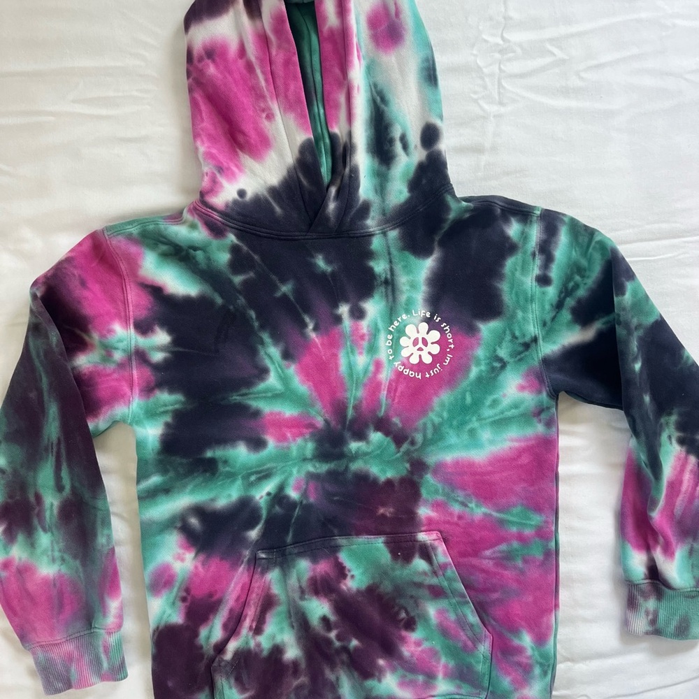 PacSun Tie-Dye Hoodie - Pink, Green, Navy
